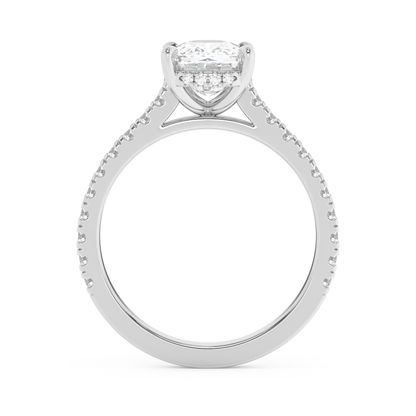 Emerald Solitaire Lab Grown Diamond Engagement Ring