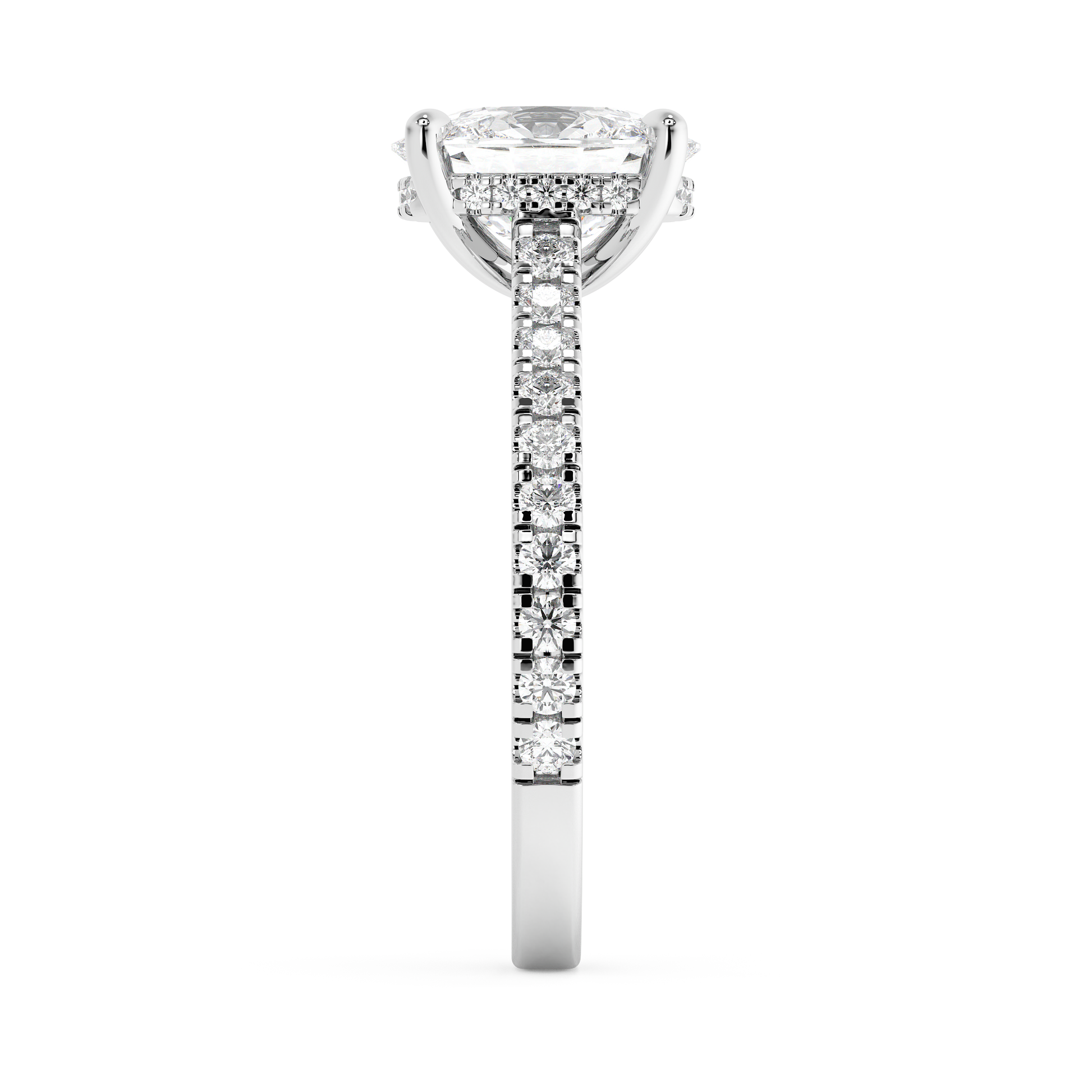 Emerald Solitaire Lab Grown Diamond Engagement Ring