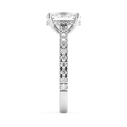 Emerald Solitaire Lab Grown Diamond Engagement Ring