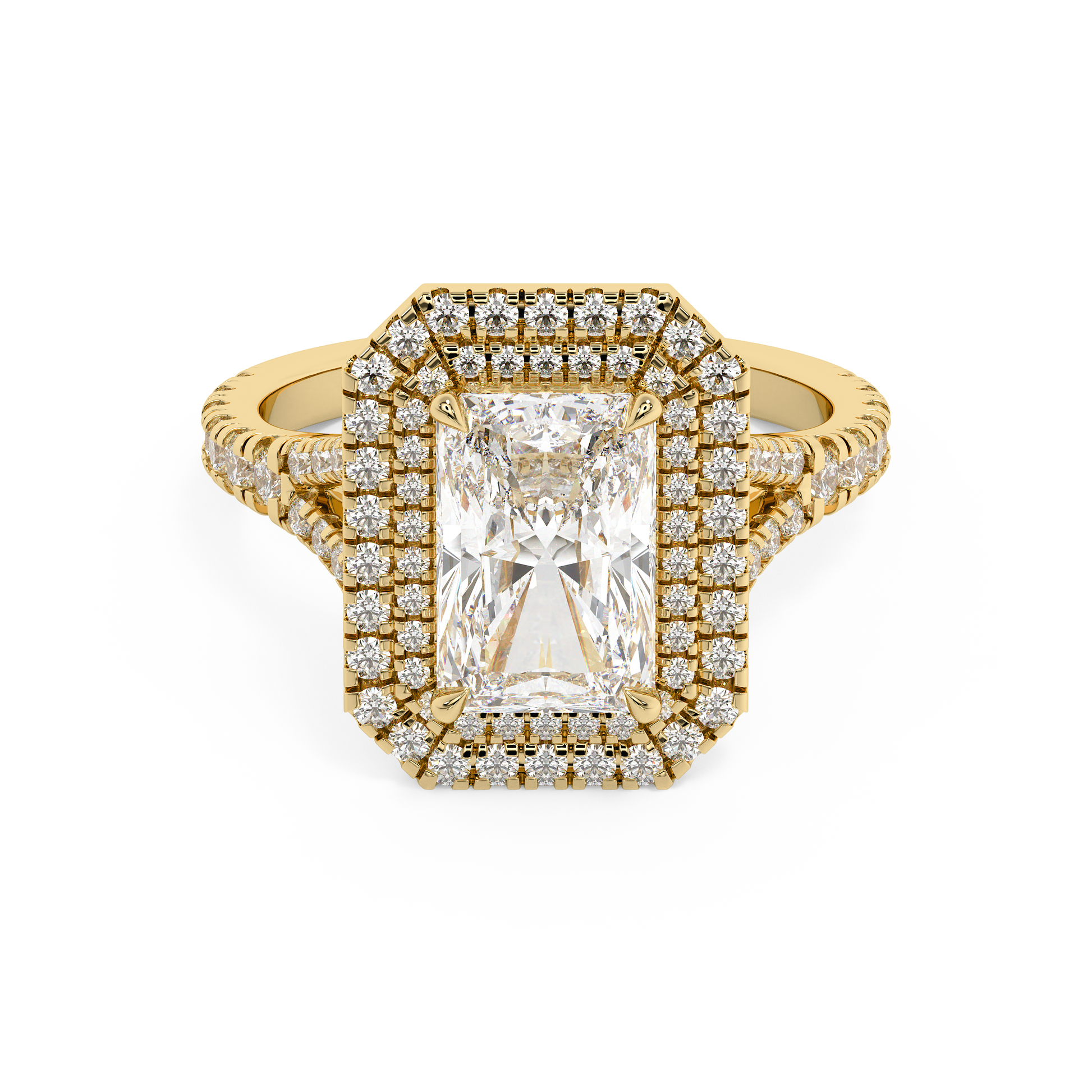 Emerald Solitaire Lab Grown Diamond Engagement Ring