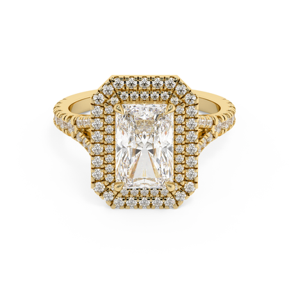 Emerald Solitaire Lab Grown Diamond Engagement Ring