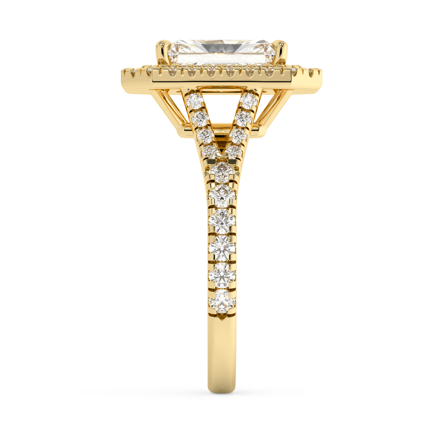 Emerald Solitaire Lab Grown Diamond Engagement Ring