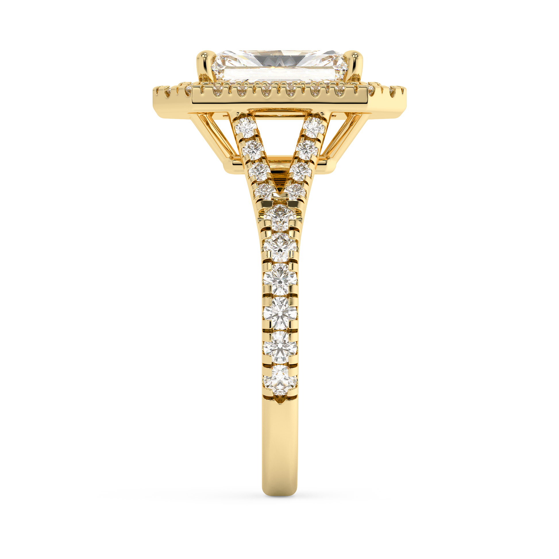 Emerald Solitaire Lab Grown Diamond Engagement Ring