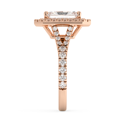 Emerald Solitaire Lab Grown Diamond Engagement Ring