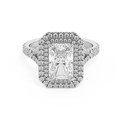 Emerald Solitaire Lab Grown Diamond Engagement Ring