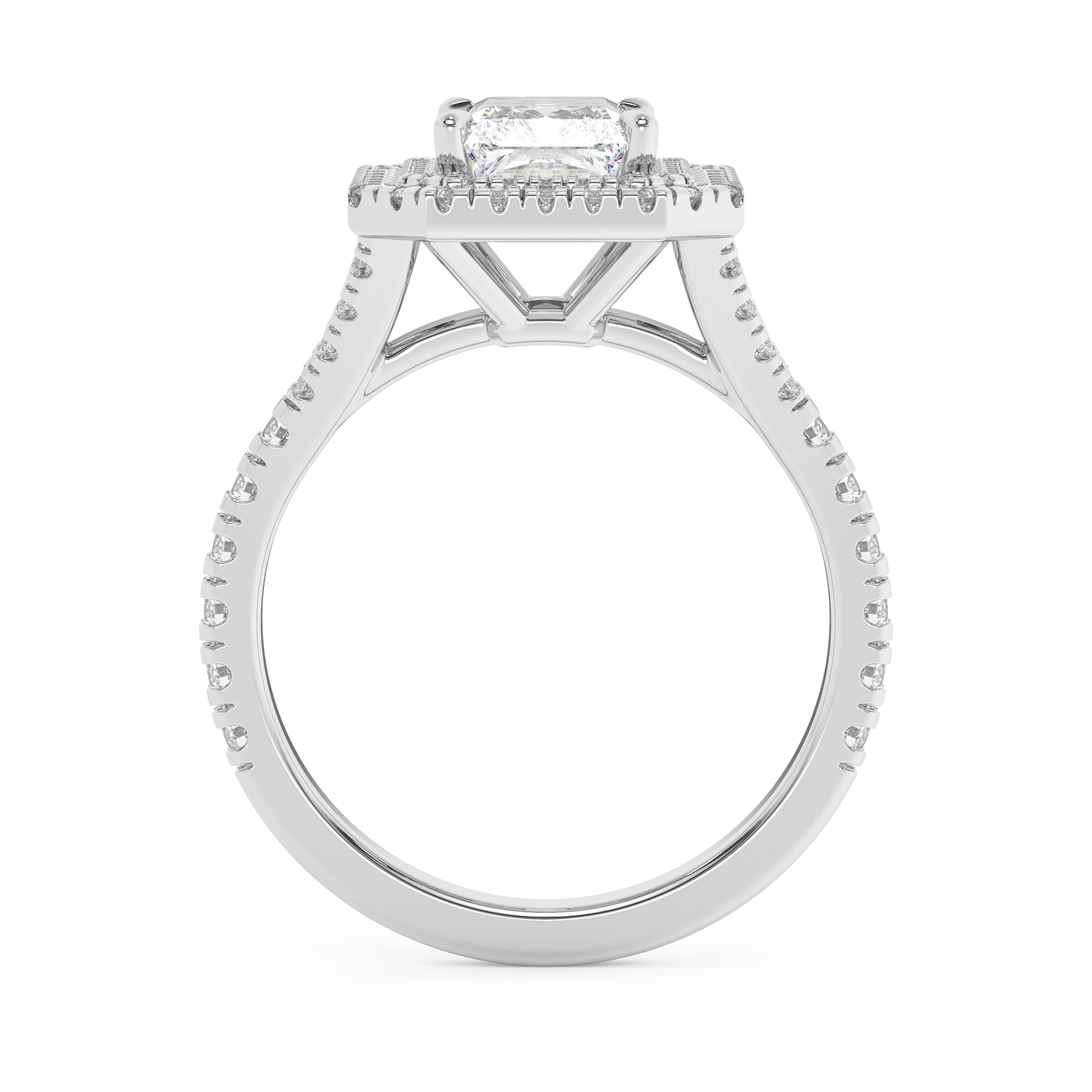 Emerald Solitaire Lab Grown Diamond Engagement Ring