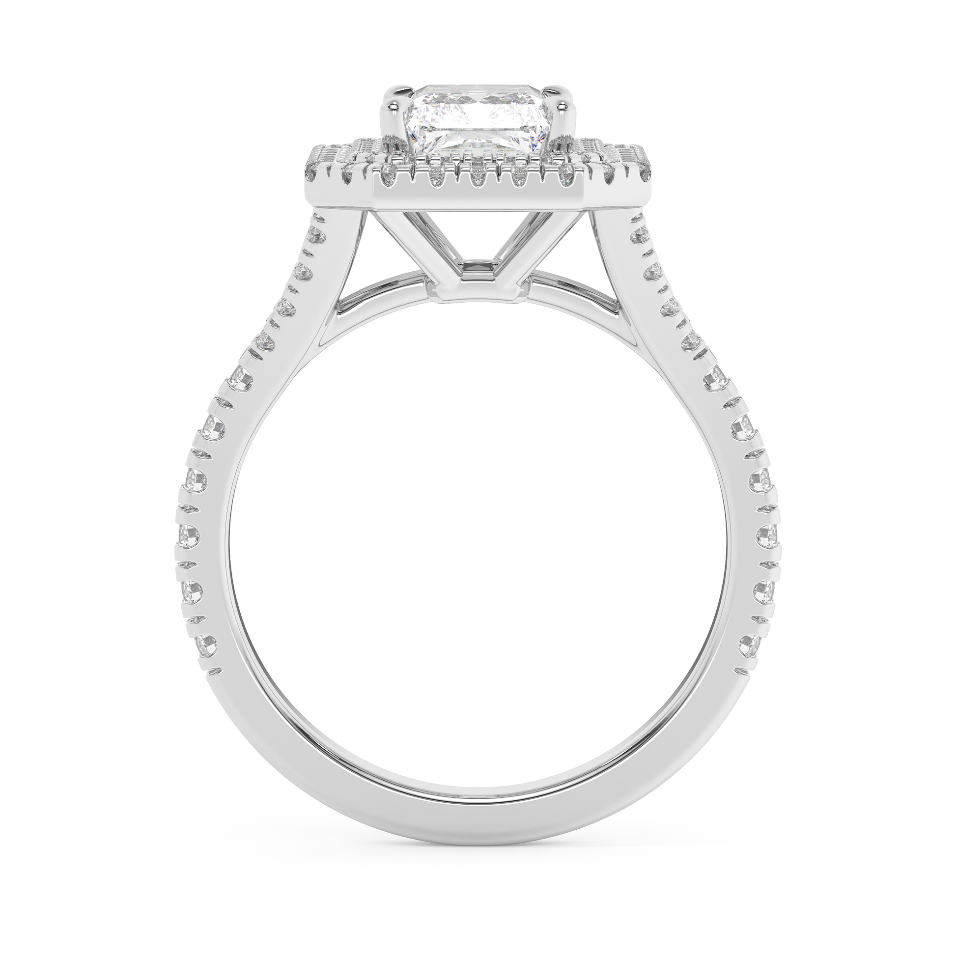 Emerald Solitaire Lab Grown Diamond Engagement Ring