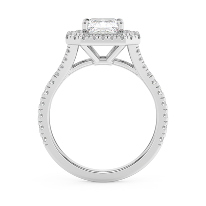 Emerald Solitaire Lab Grown Diamond Engagement Ring