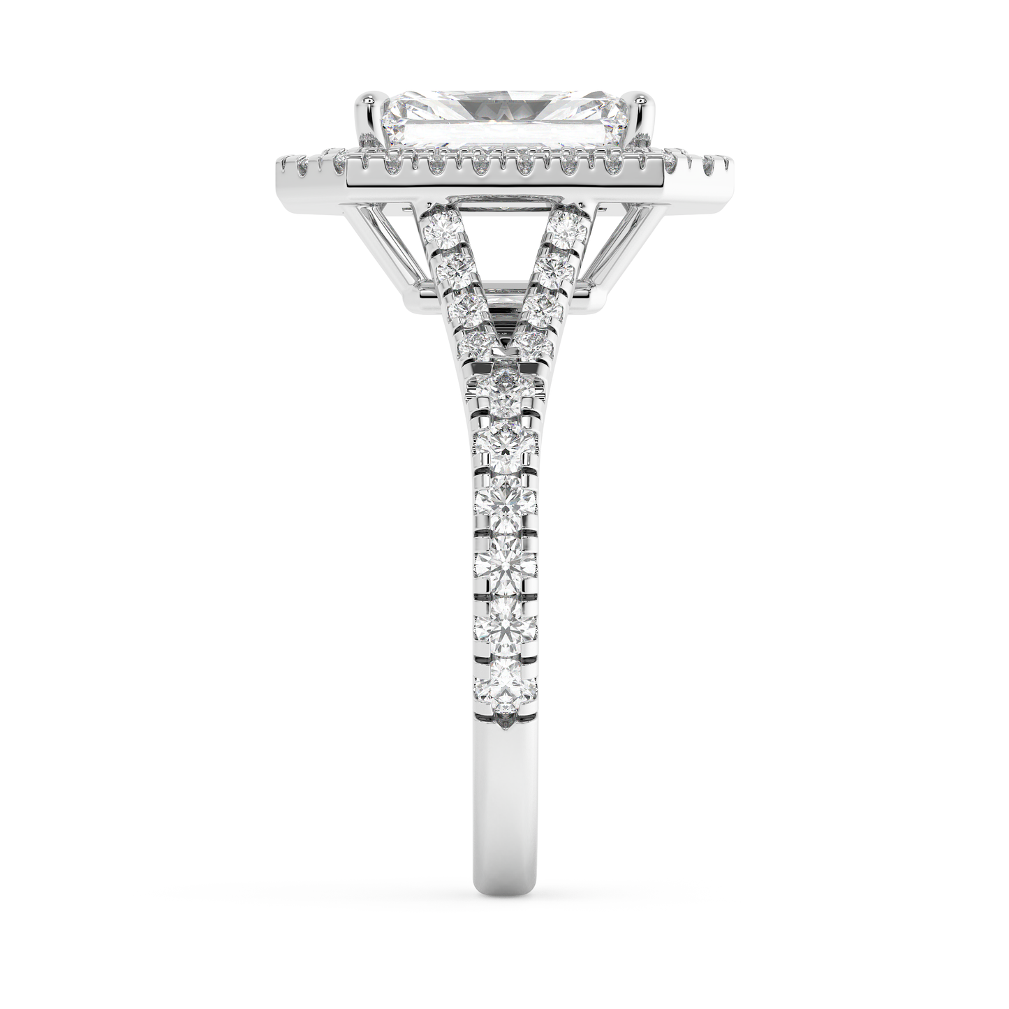 Emerald Solitaire Lab Grown Diamond Engagement Ring