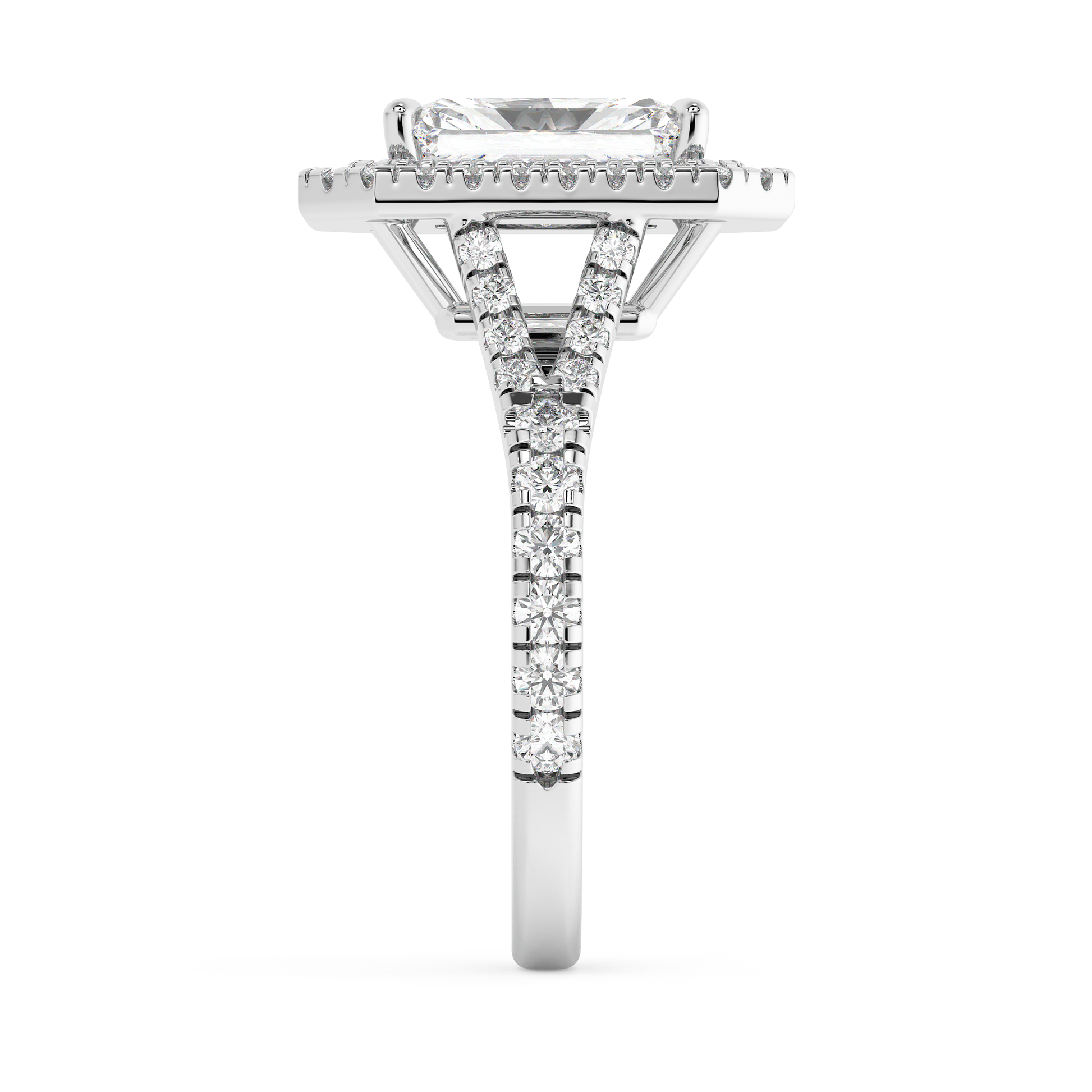 Emerald Solitaire Lab Grown Diamond Engagement Ring