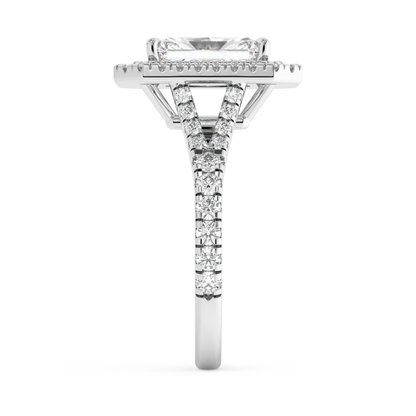 Emerald Solitaire Lab Grown Diamond Engagement Ring
