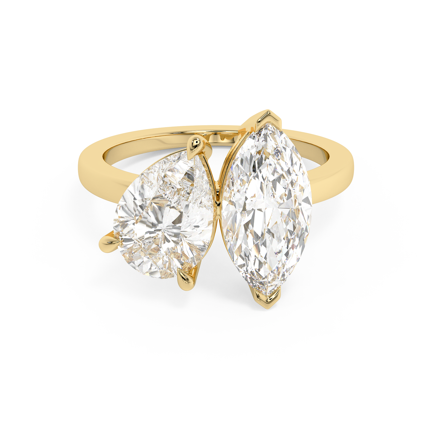 Emerald Solitaire Lab Grown Diamond Engagement Ring