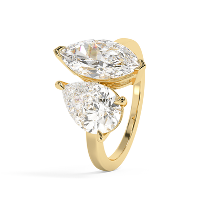 Emerald Solitaire Lab Grown Diamond Engagement Ring