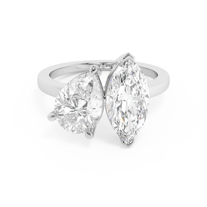 Emerald Solitaire Lab Grown Diamond Engagement Ring