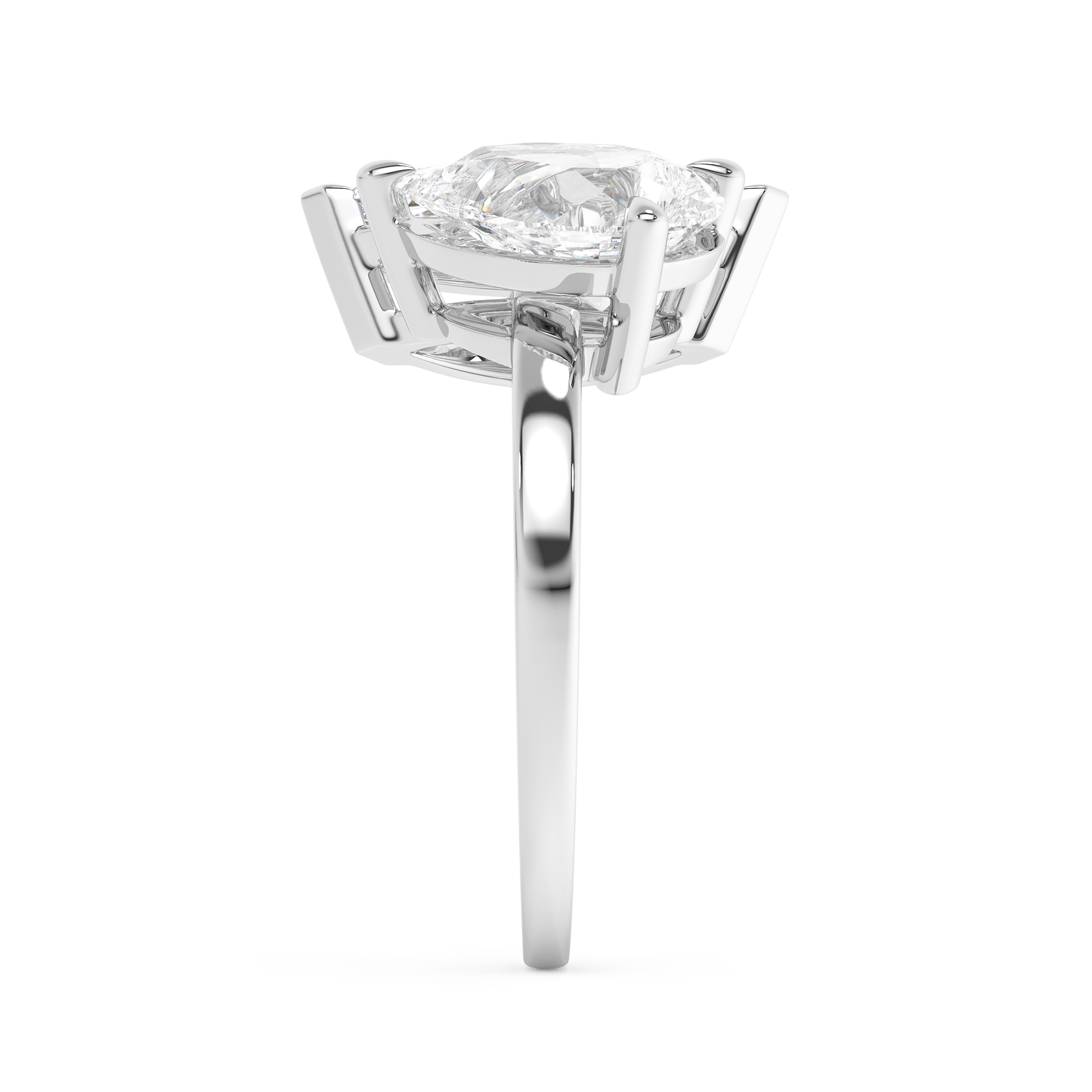 Emerald Solitaire Lab Grown Diamond Engagement Ring