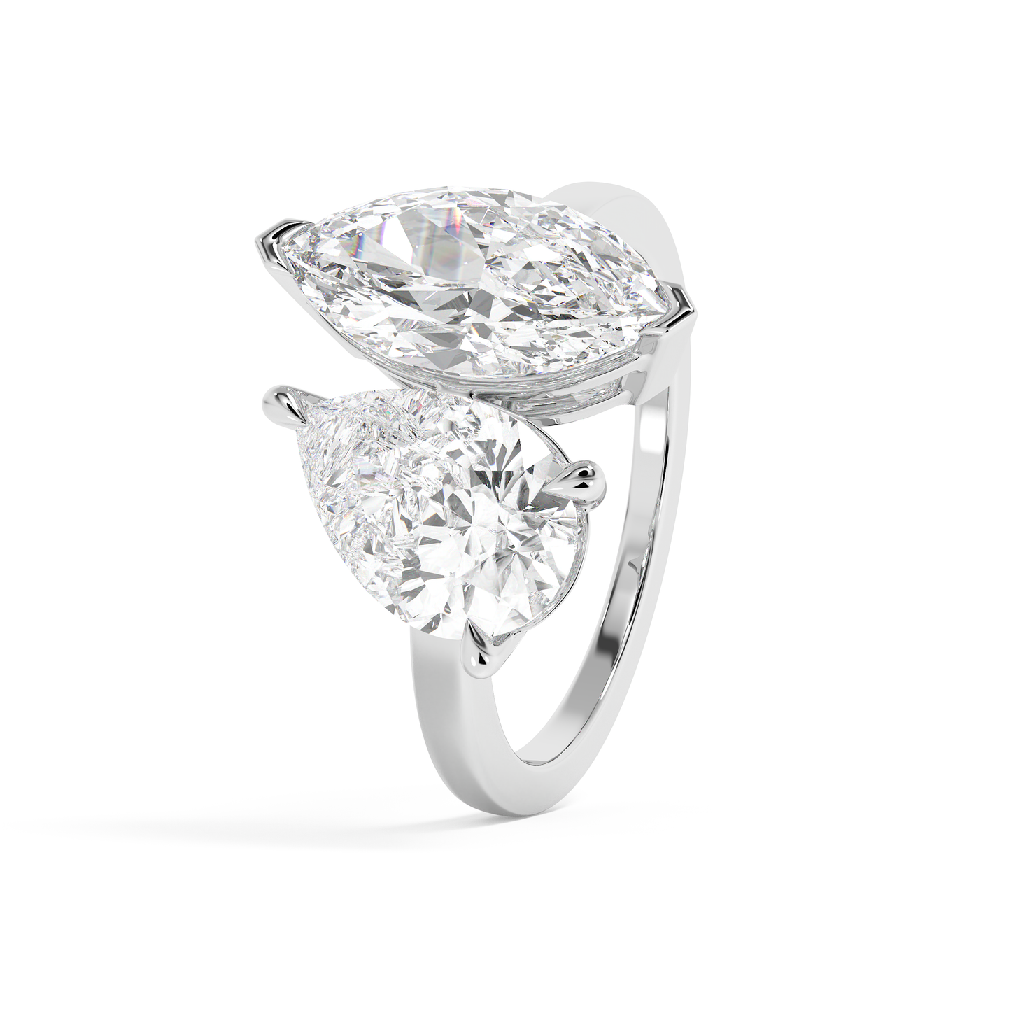 Emerald Solitaire Lab Grown Diamond Engagement Ring