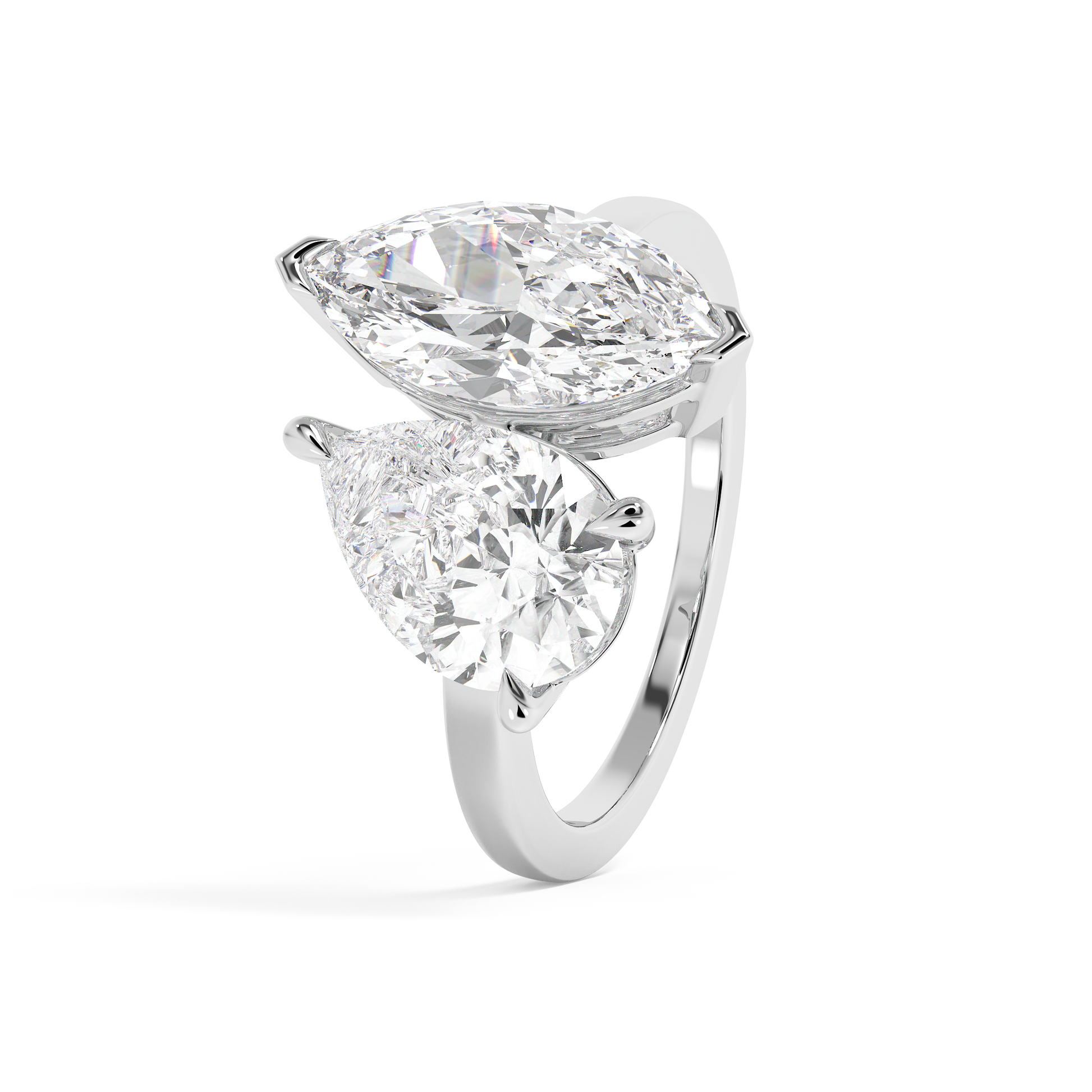 Emerald Solitaire Lab Grown Diamond Engagement Ring