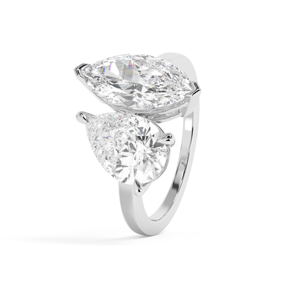 Emerald Solitaire Lab Grown Diamond Engagement Ring
