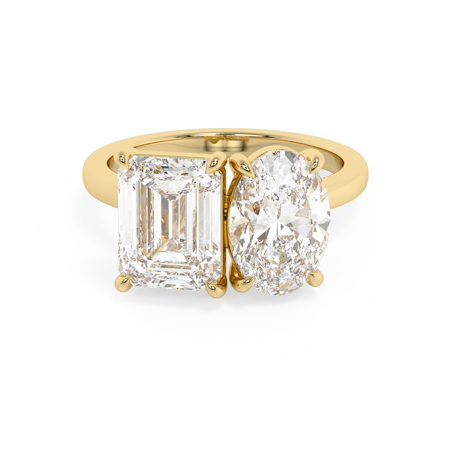 Emerald Solitaire Lab Grown Diamond Engagement Ring
