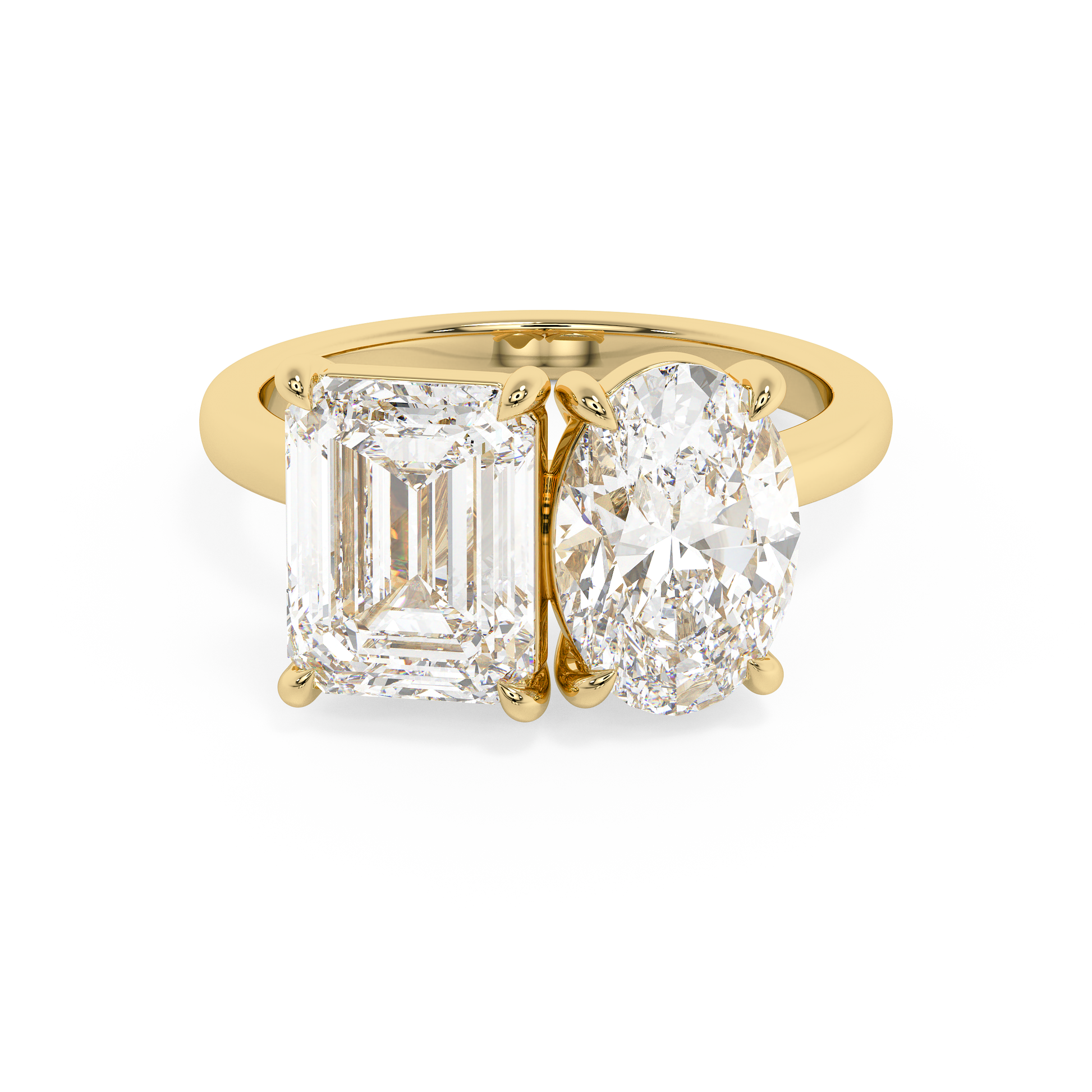 Emerald Solitaire Lab Grown Diamond Engagement Ring