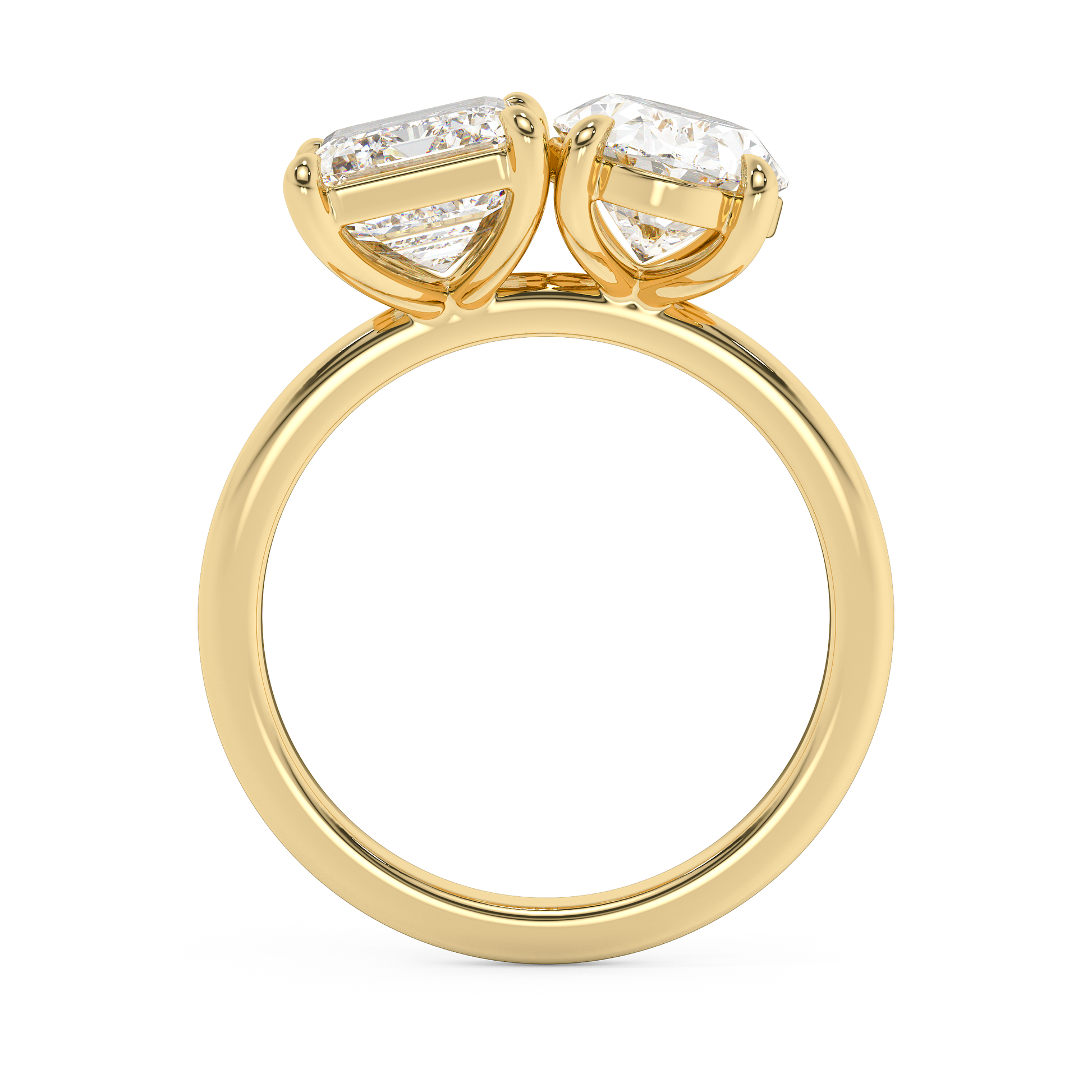 Emerald Solitaire Lab Grown Diamond Engagement Ring