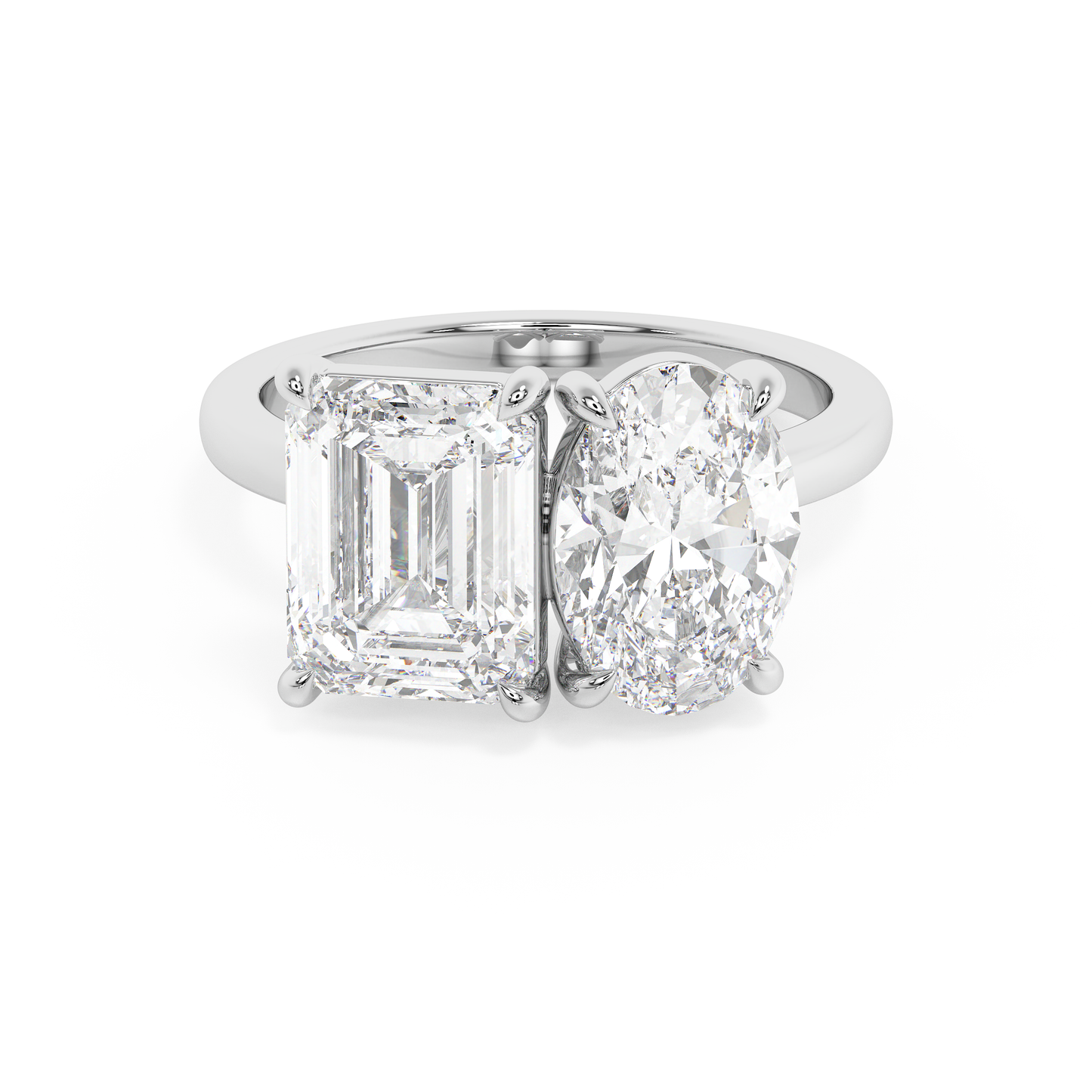 Emerald Solitaire Lab Grown Diamond Engagement Ring