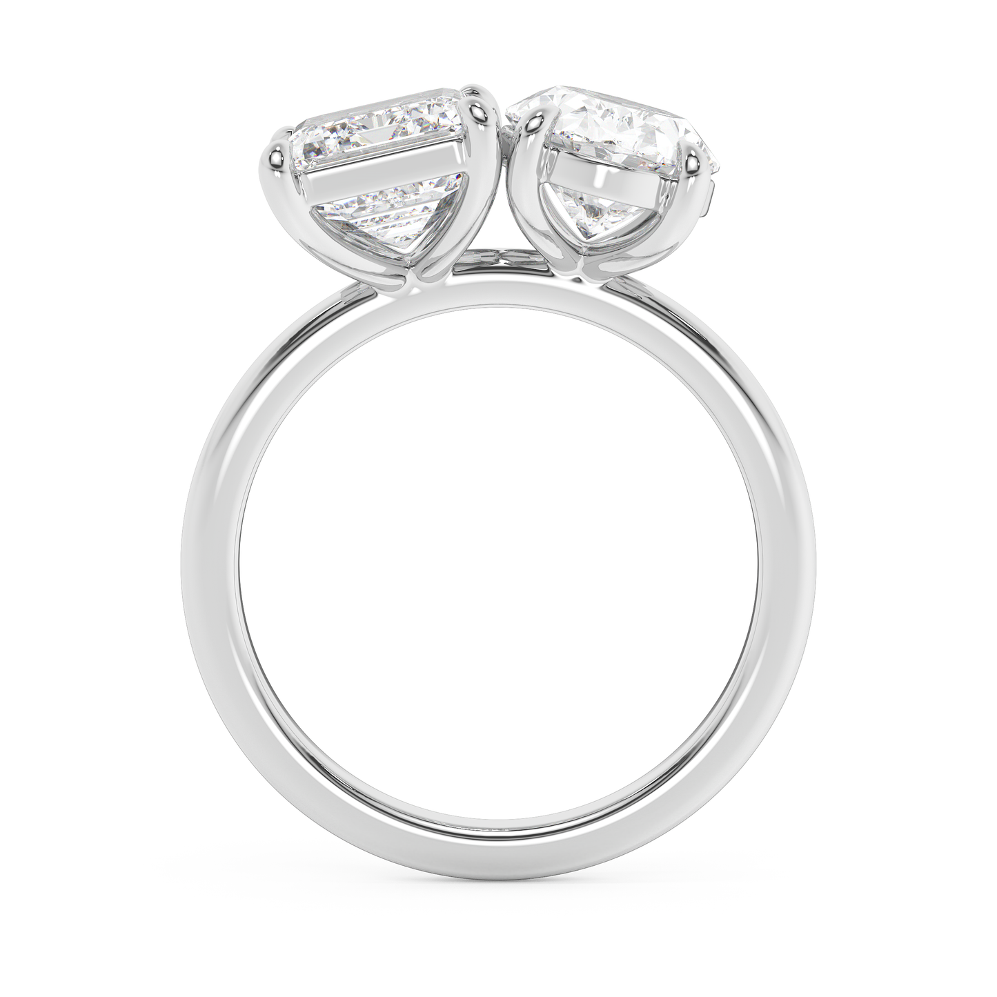 Emerald Solitaire Lab Grown Diamond Engagement Ring