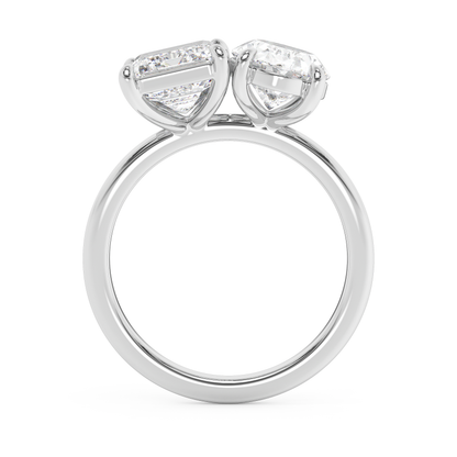 Emerald Solitaire Lab Grown Diamond Engagement Ring