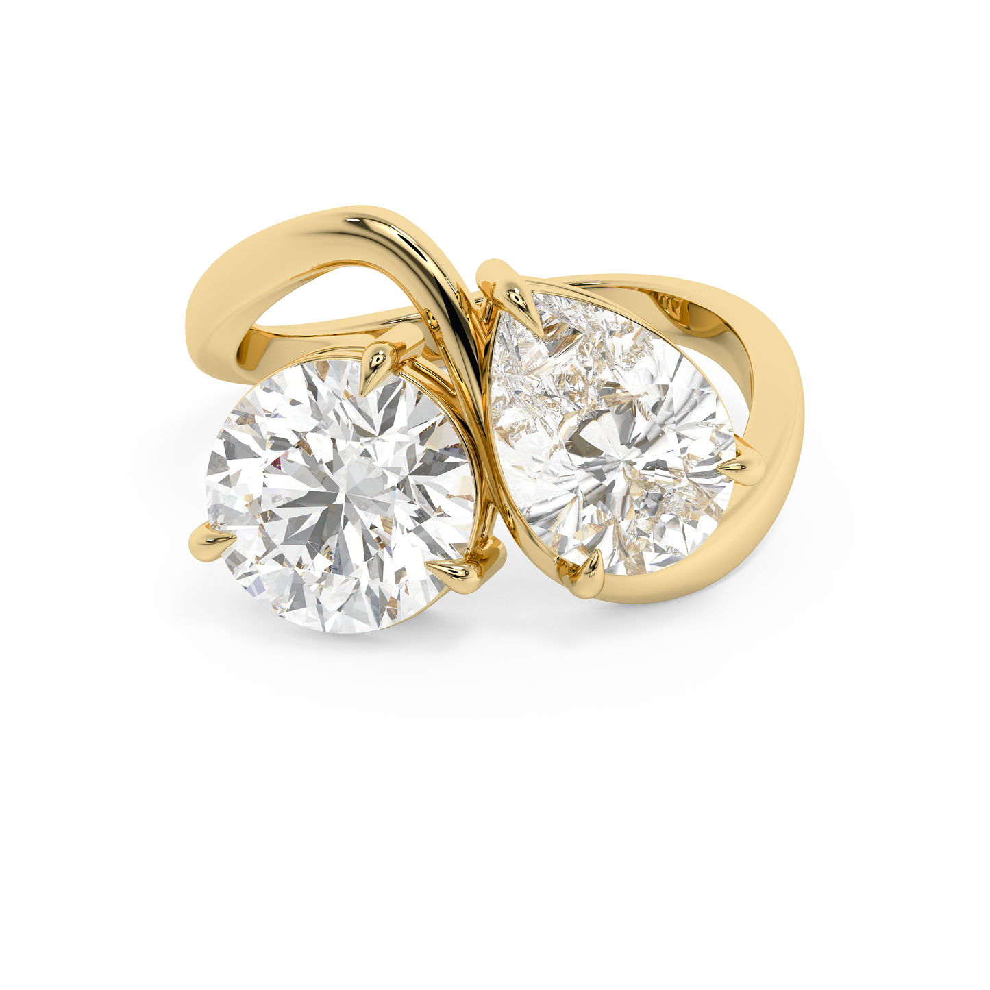 Emerald Solitaire Lab Grown Diamond Engagement Ring