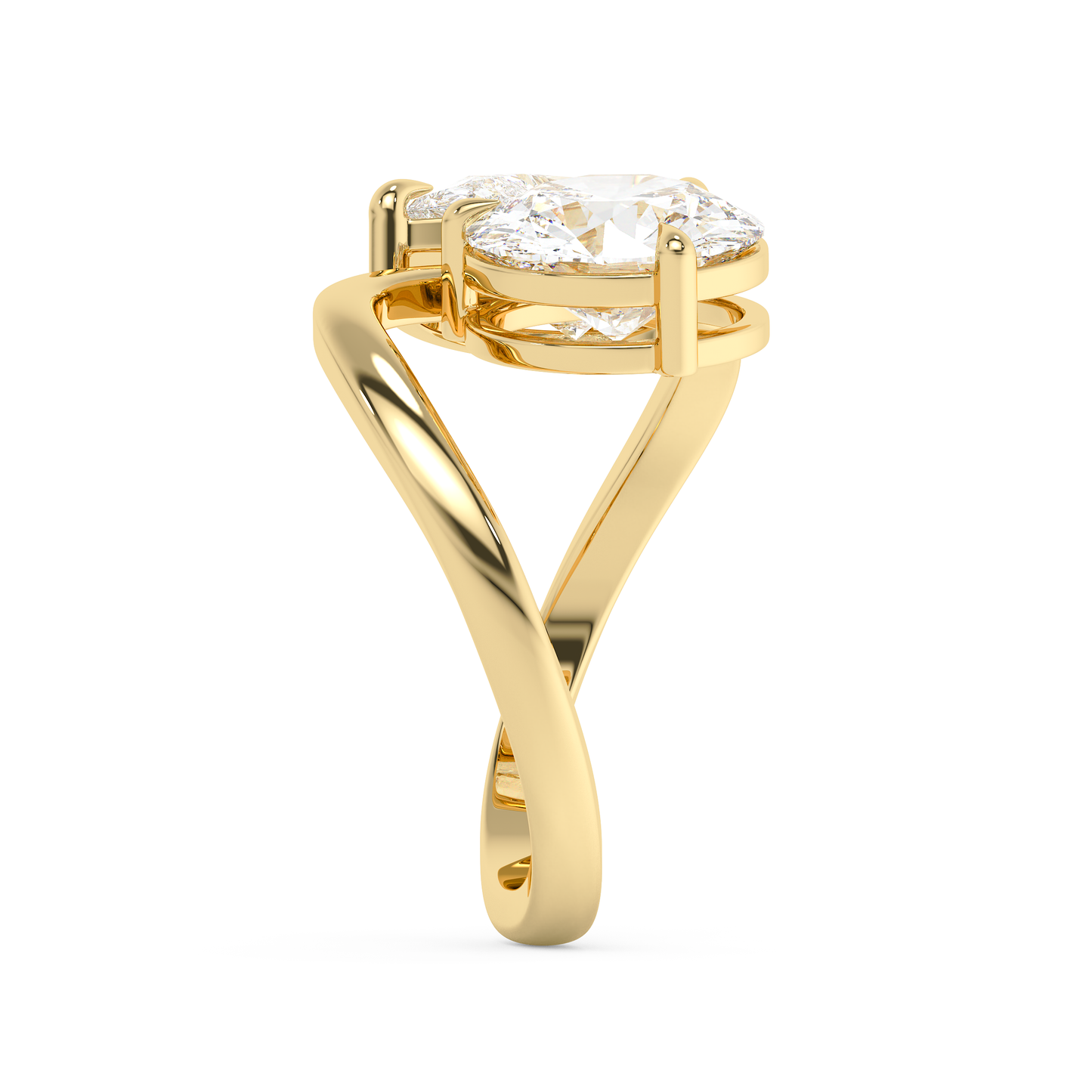 Emerald Solitaire Lab Grown Diamond Engagement Ring