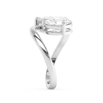 Emerald Solitaire Lab Grown Diamond Engagement Ring