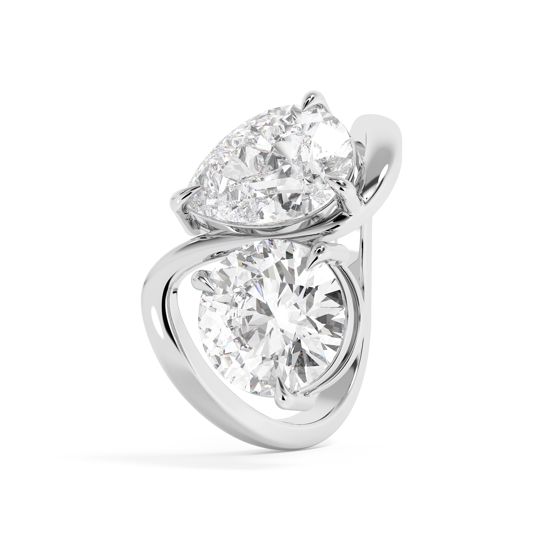 Emerald Solitaire Lab Grown Diamond Engagement Ring