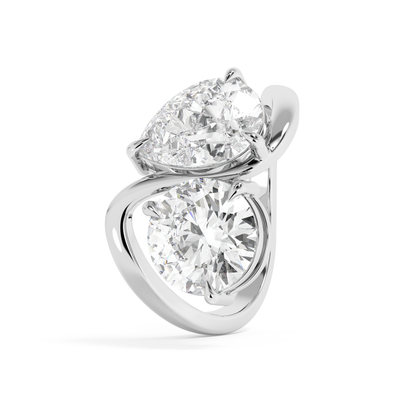 Emerald Solitaire Lab Grown Diamond Engagement Ring
