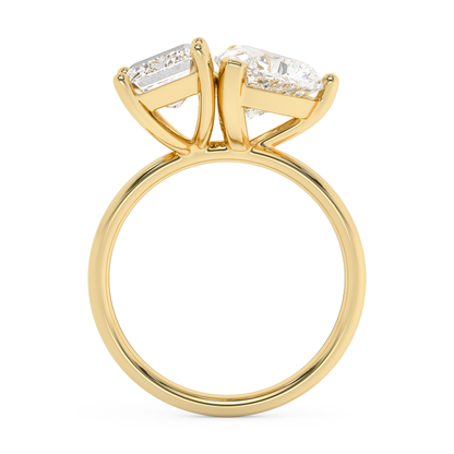 Emerald Solitaire Lab Grown Diamond Engagement Ring