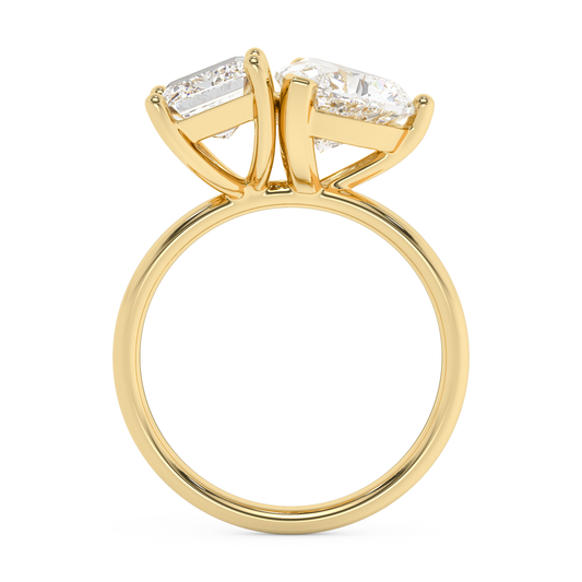 Emerald Solitaire Lab Grown Diamond Engagement Ring