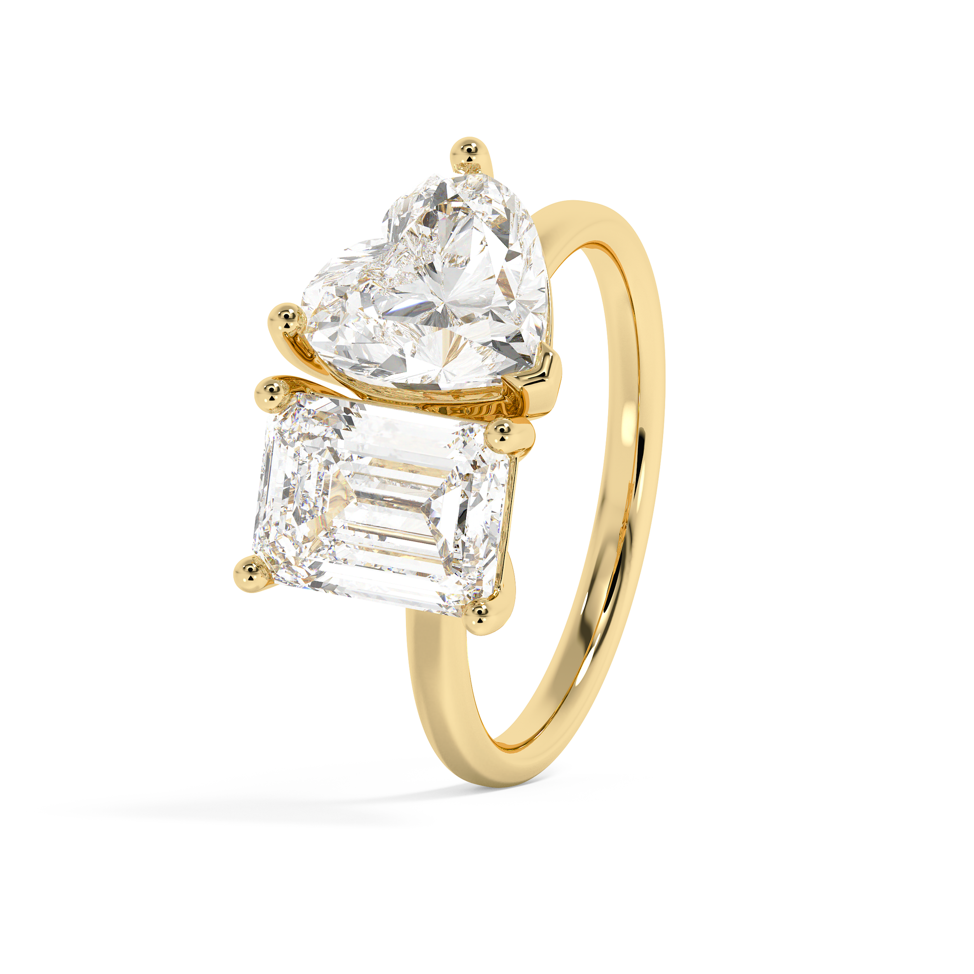 Emerald Solitaire Lab Grown Diamond Engagement Ring