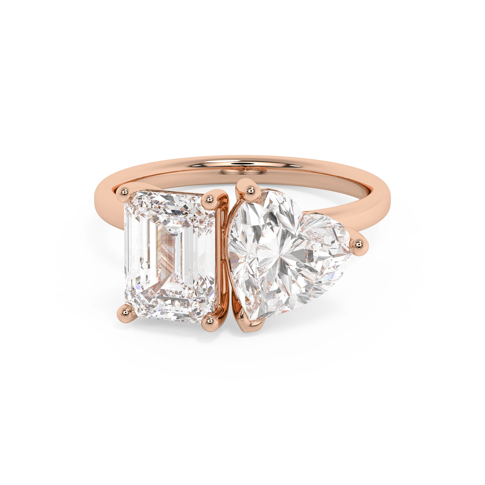 Emerald Solitaire Lab Grown Diamond Engagement Ring