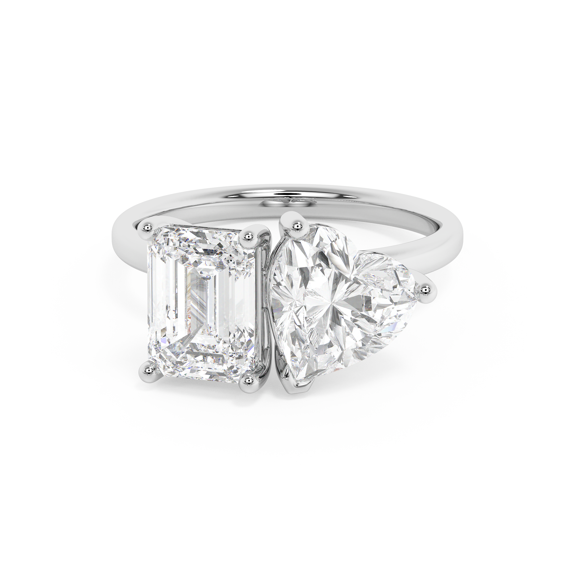 Emerald Solitaire Lab Grown Diamond Engagement Ring