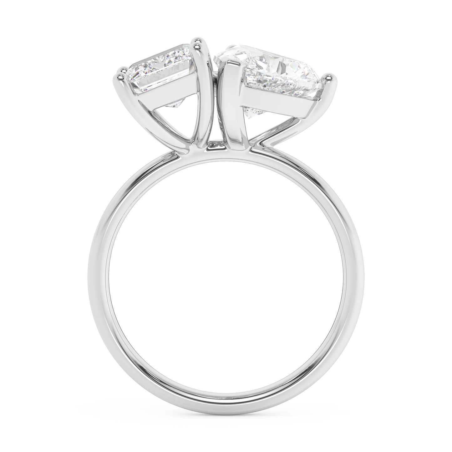 Emerald Solitaire Lab Grown Diamond Engagement Ring