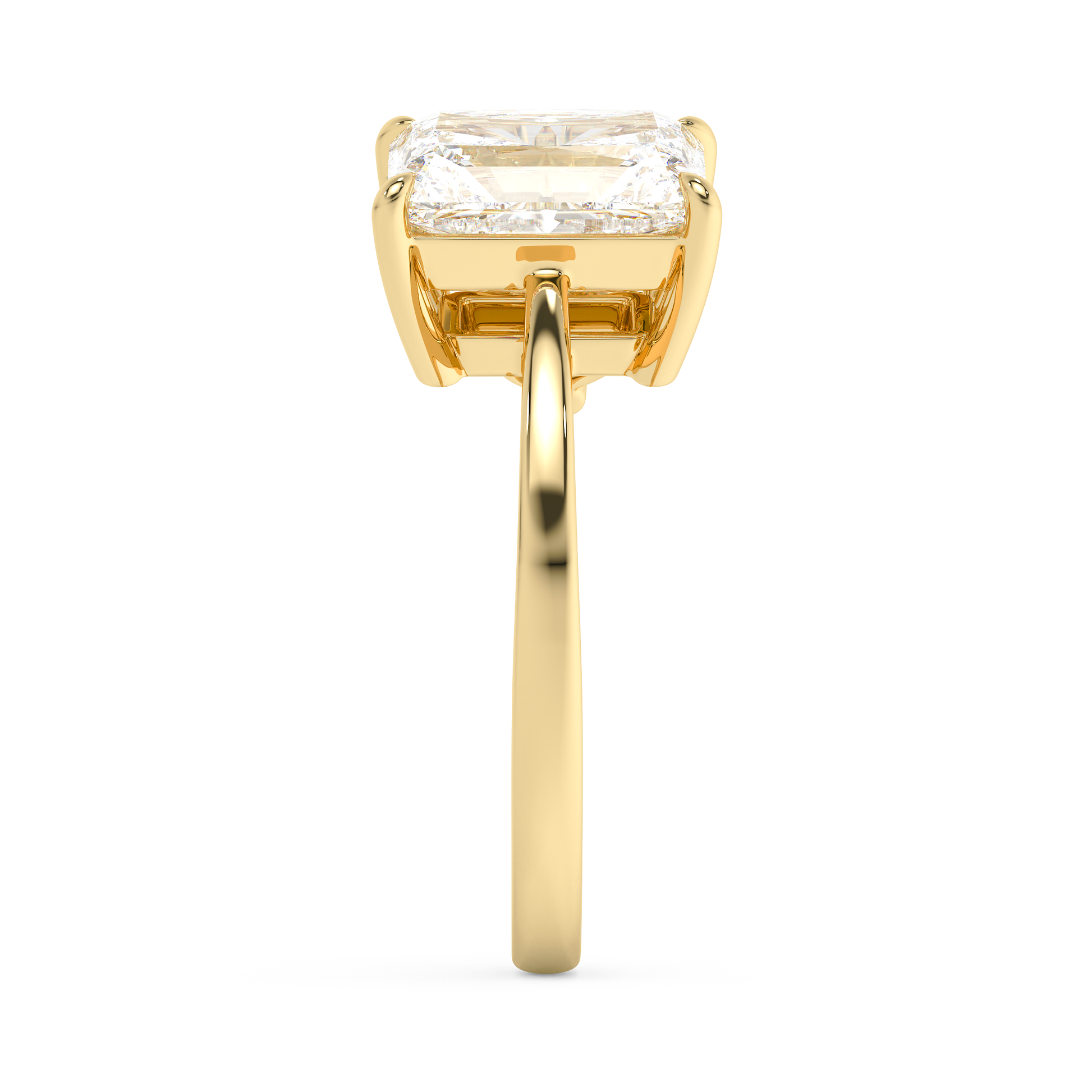 Emerald Solitaire Lab Grown Diamond Engagement Ring
