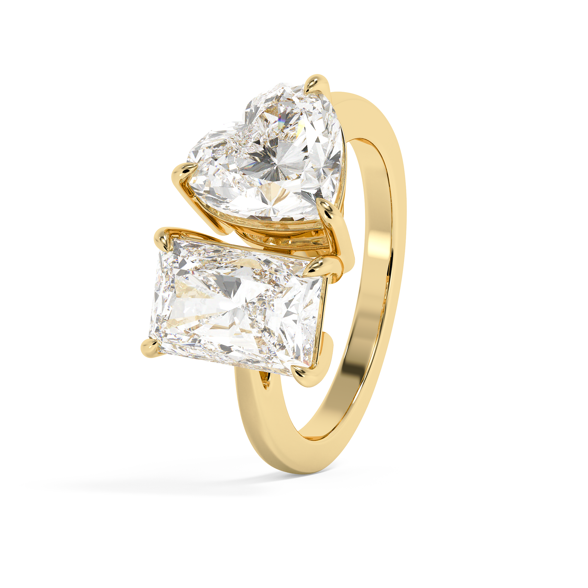 Emerald Solitaire Lab Grown Diamond Engagement Ring