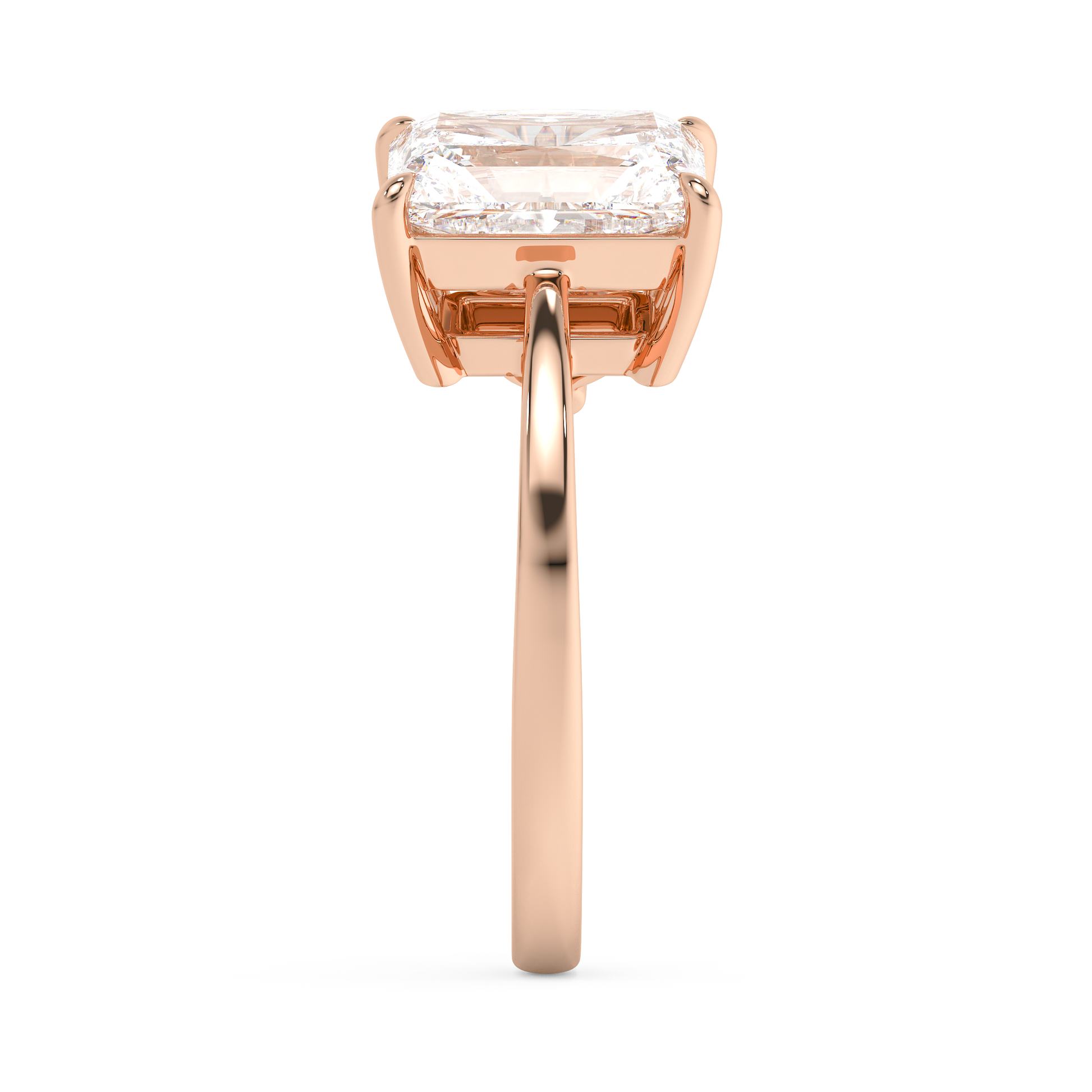 Emerald Solitaire Lab Grown Diamond Engagement Ring