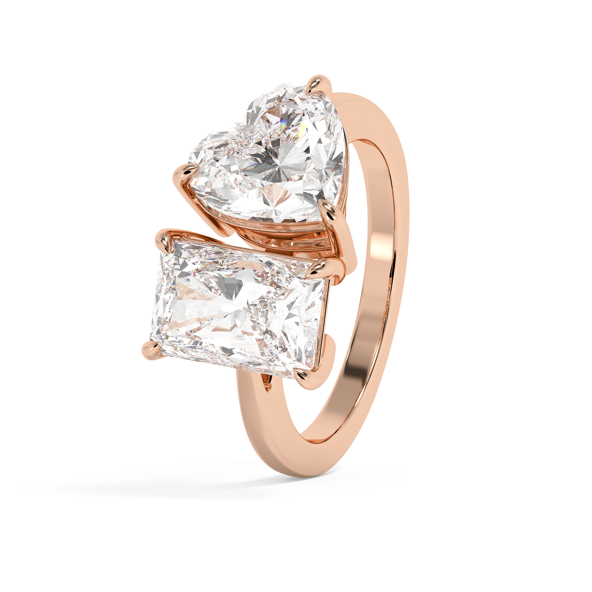 Emerald Solitaire Lab Grown Diamond Engagement Ring