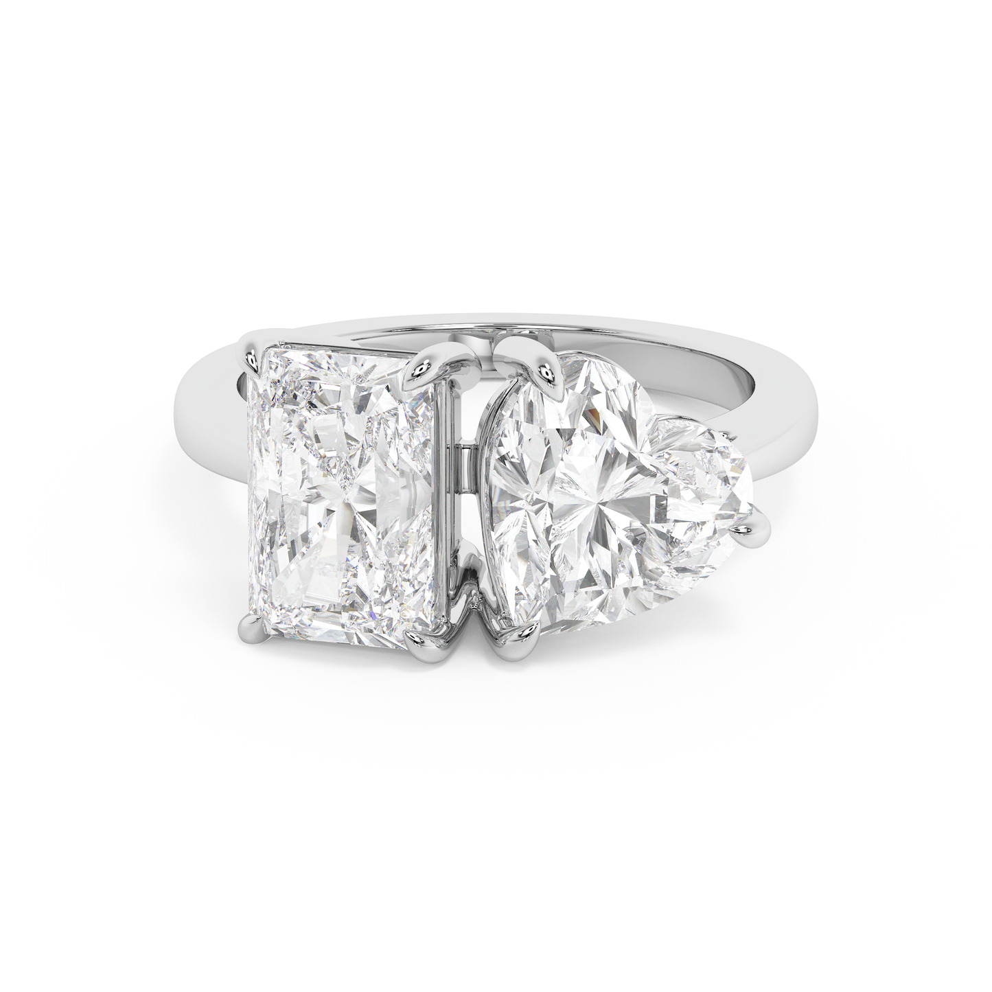 Emerald Solitaire Lab Grown Diamond Engagement Ring