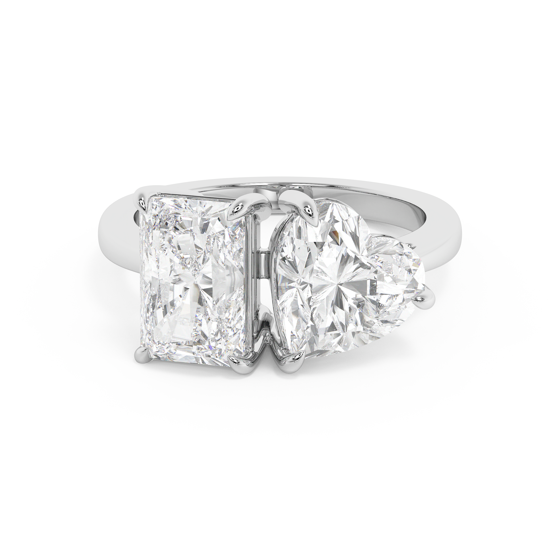 Emerald Solitaire Lab Grown Diamond Engagement Ring