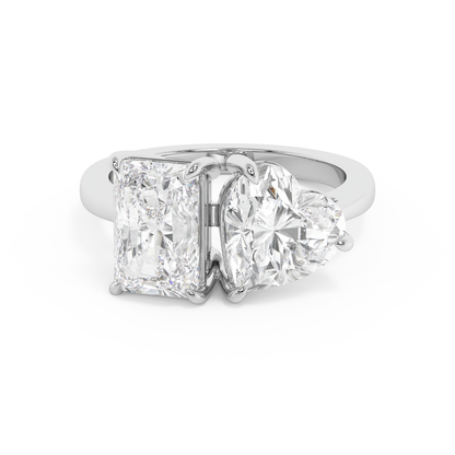 Emerald Solitaire Lab Grown Diamond Engagement Ring
