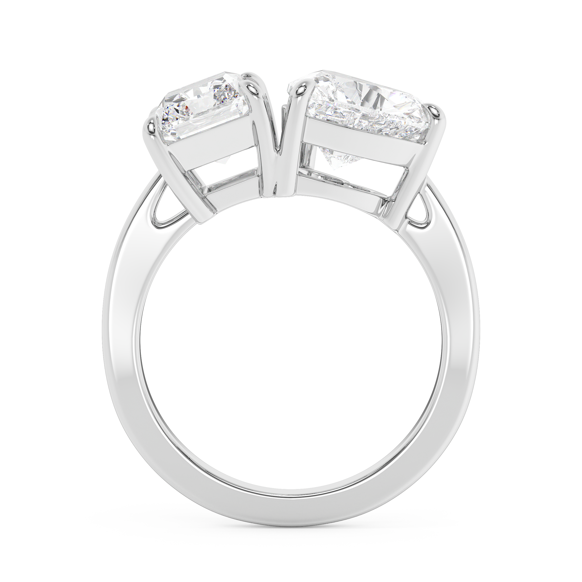 Emerald Solitaire Lab Grown Diamond Engagement Ring