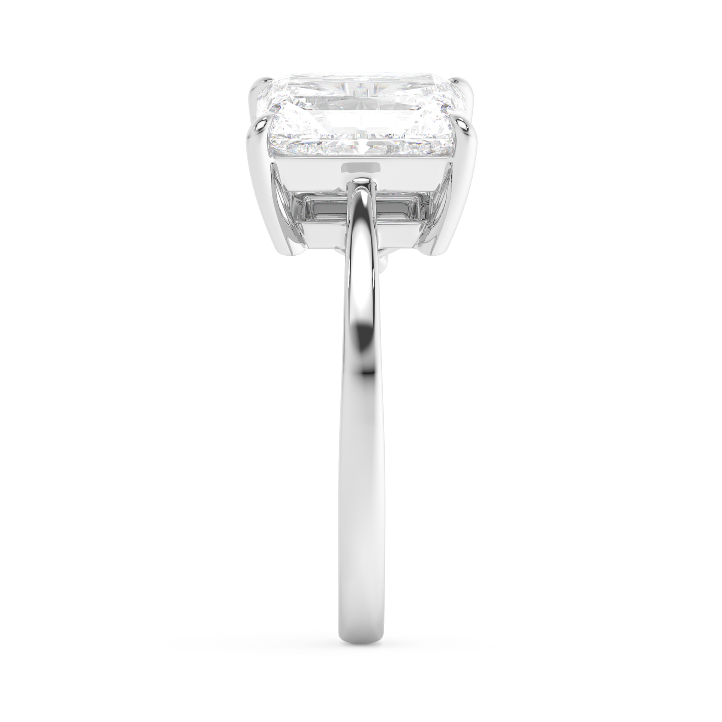 Emerald Solitaire Lab Grown Diamond Engagement Ring