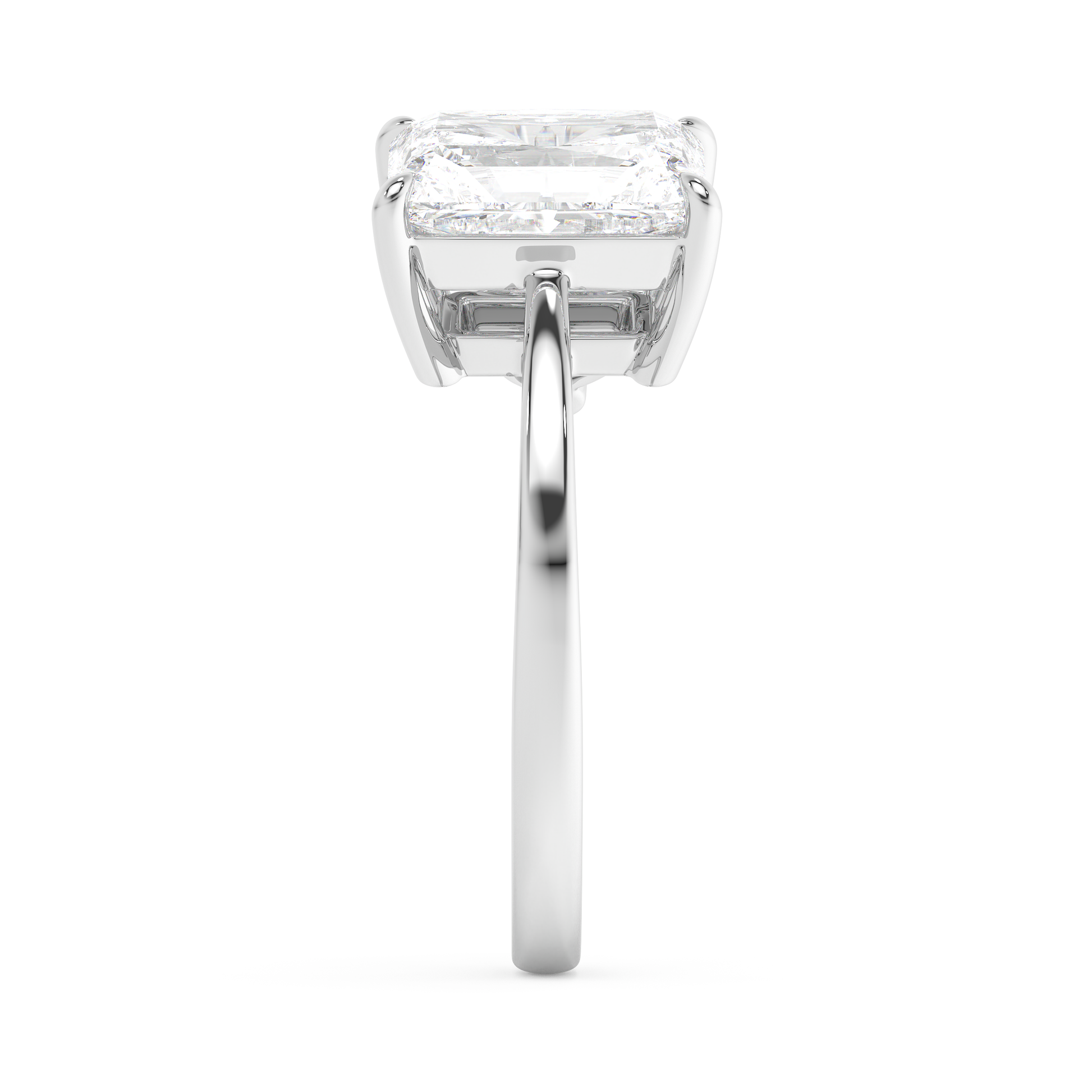 Emerald Solitaire Lab Grown Diamond Engagement Ring