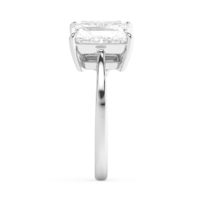 Emerald Solitaire Lab Grown Diamond Engagement Ring